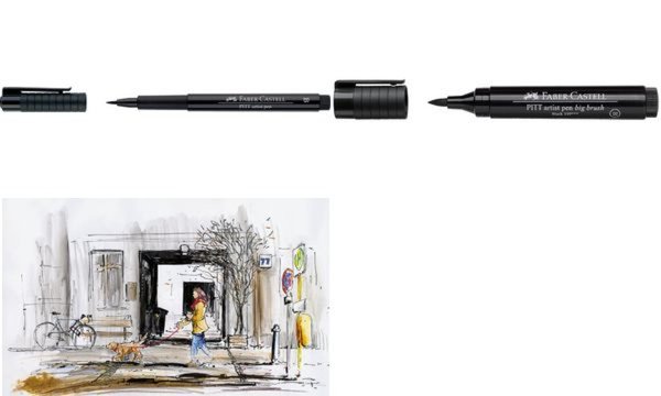 FABER-CASTELL Tuschestift PITT arti st pen, schwarz (5660270)