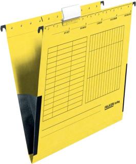 Hängetasche UniReg, gelb 230g/m²-Kraftkarton, mit Leinenfröschen