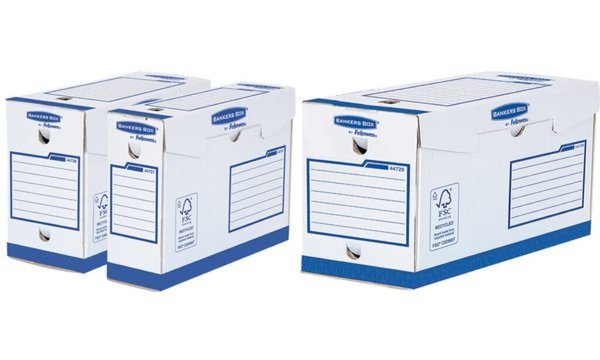 FELLOWES BANKERS BOX Basic Archiv-Schachtel Heavy Duty A4+ blau, aus 100% recyc