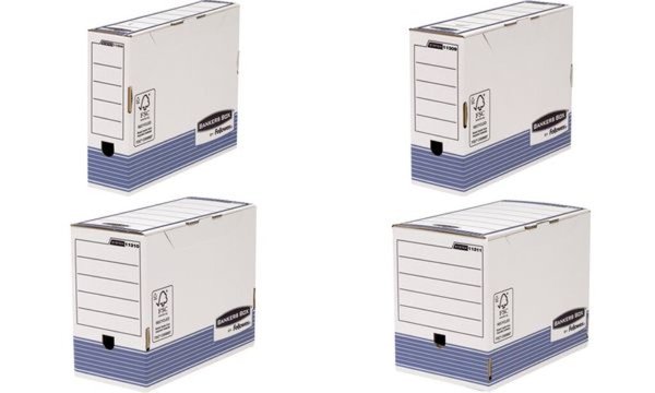 FELLOWES BANKERS BOX SYSTEM Archiv-Schachtel, blau (B)100mm aus 100% recyceltem
