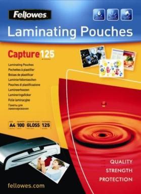 FELLOWES Glänzende Laminierfolientaschen, A4, 216 x 303 mm, 125µ