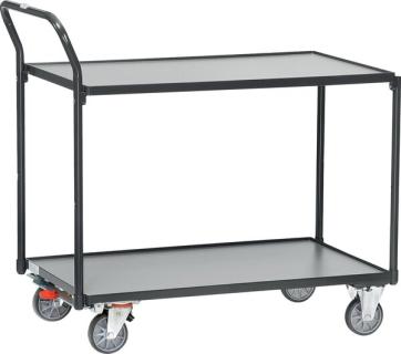 Tischwagen 2740-7016 2 Böden 300kg anthrazit, Ladefläche 850 x 500 mm