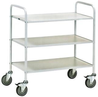 Bürowagen Ladefläche 800x500mm mit 3 Böden, pulverbeschichtet