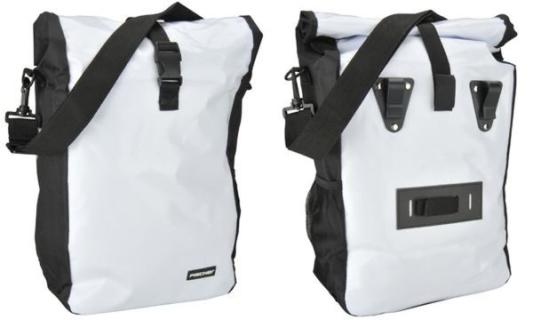 FISCHER Fahrrad-Gepäckträgertasche Kurier, weiß/schwarz (11580232)