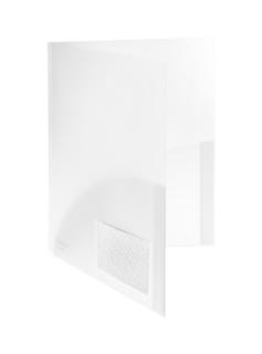 Broschüren-Mappe farblos matt transparent