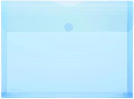 PP-Umschlag A4quer, Dehnfalten blau transparent
