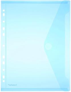 PP-Umschlag A4, Lochrand blau transparent