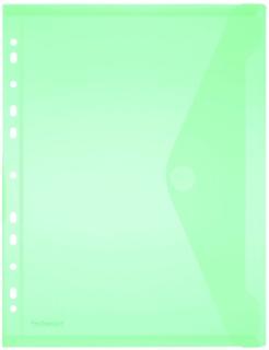 PP-Umschlag A4, Lochrand grün transparent