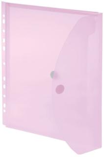 Umschlag A4, Dehnfalte, Abheftrand rot transparent