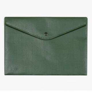 Sichttasche, A4, opak, grün schwarzer Druckknopf, geprägte Folie