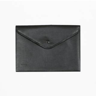 Sichttasche, A5, opak, schwarz schwarzer Druckknopf, geprägte Folie