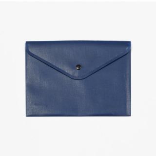 Sichttasche, A5, opak, blau schwarzer Druckknopf, geprägte Folie