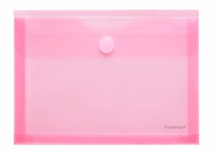 Sichttasche A5, Dehnfalte 30 mm rot transpatent, Klettverschluss