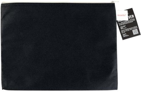 Reißverschlussbeutel A4, schwarz opak, Non Woven PP, 270 x 350 mm
