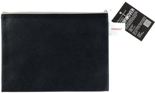 Reißverschlussbeutel A5, schwarz opak, Non Woven PP, 190 x 255 mm