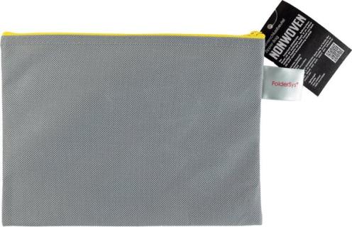 Reißverschlussbeutel A5, grau opak, Non Woven PP, 190 x 255 mm