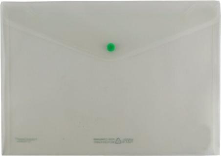 Sichttasche, DIN A4 quer, mit Druck- knopf, farblos transparent glänzend,