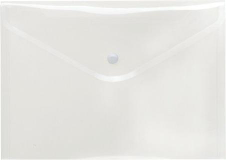 Sichttasche A5 quer, farblos klar transparent, mit Druckknopf,