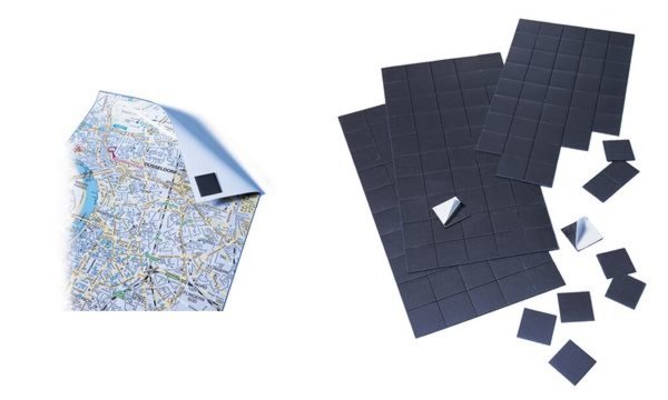 FRANKEN Magnetplättchen, 20 mm x 20 mm, schwarz selbstklebend, Stärke: 1 mm - 1