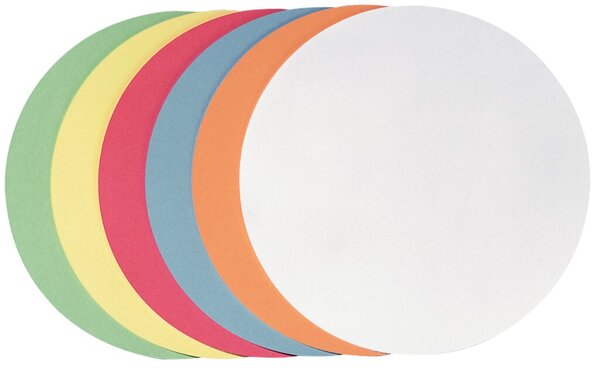 FRANKEN Moderationskarte,Kreis,D 19,5cm,selbstklebend,farbig sortiert,VE=300 St