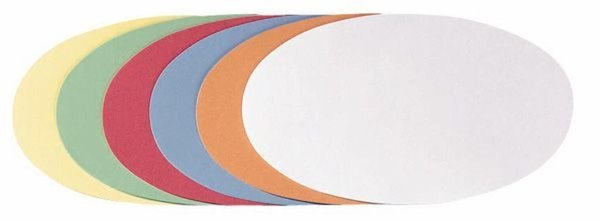 FRANKEN Moderationskarte, Oval, 190 x 110 mm, sortiert in den Farben: weiß, hel
