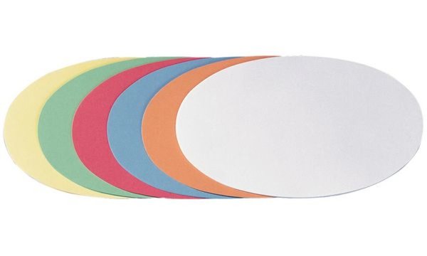 FRANKEN Moderationskarte, Oval, 190 x 110 mm, orange 100% Altpapier, 130 g/qm (
