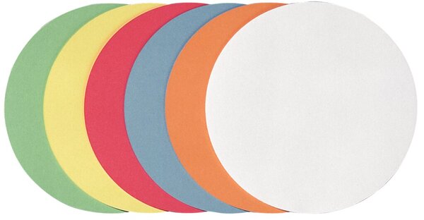 FRANKEN Moderationskarte, selbstklebend, Kreis, 140 mm in den Farben: weiß, hel