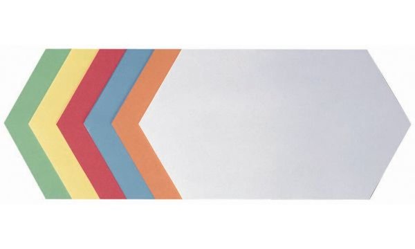 FRANKEN Moderationskarten Waben 16.5 x 29.7 cm farblich sortiert