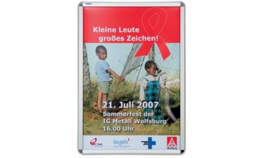 FRANKEN Plakatrahmen DIN A2, 32 mm Rahmenprofil silbereloxierter Aluminium-Klap