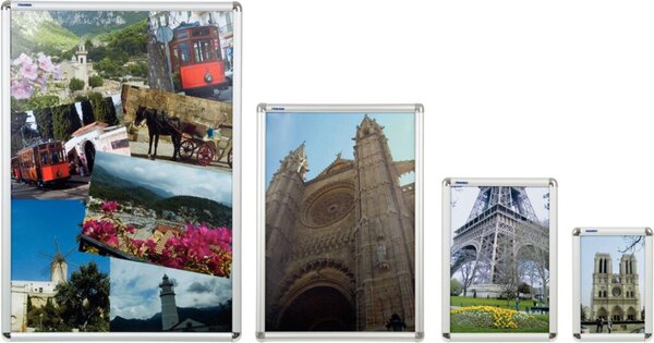 FRANKEN Plakatrahmen DIN A4, 25 mm Rahmenprofil silbereloxierter Aluminium-Klap