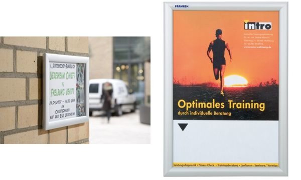 FRANKEN Plakatrahmen "Outdoor", DIN A1, 25 mm Rahmenprofil silbereloxierter Alu