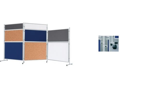 FRANKEN Rollenset für Stellwandsystem ECO, schwarz aus Kunststoff, feststellbar