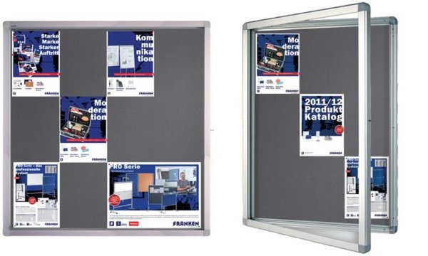 FRANKEN Schaukasten ECO für 4x DIN A4, Filz-Rückwand, grau (70011051)