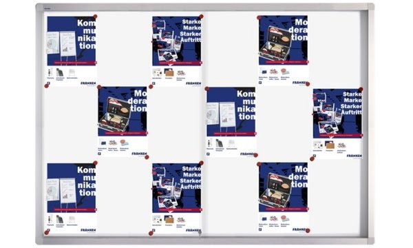 FRANKEN Schaukasten PRO für 6x DIN A4, Metall-Rückwand (70011066)
