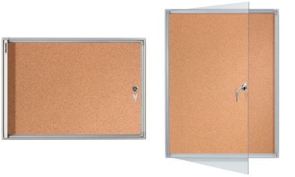 FRANKEN Schaukasten X-tra!Line, 4 x DIN A4, Kork-Rückwand pinnbare Korkoberfläc