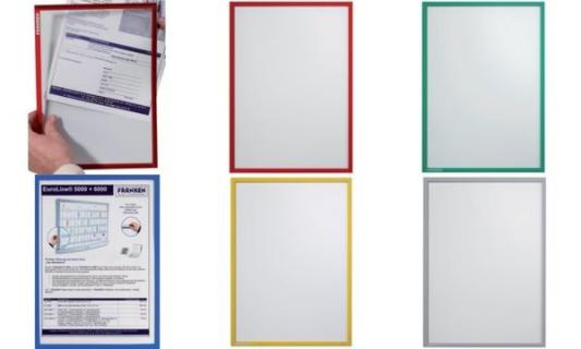 FRANKEN Sichttasche FRAME IT X-tra!Line, DIN A4, grau selbstklebend, Dokumenten