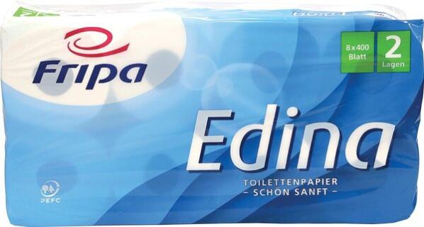 Fripa Toilettenpapier Edina, 2-lagig, hochweiß