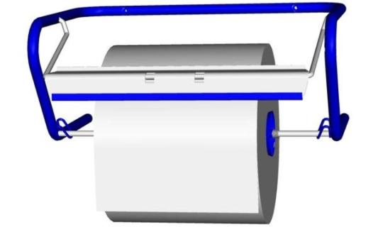 FRIPA Putzrollen-Wandgerät, aus Metall, blau für Putzrollen bis 400 mm Breite u