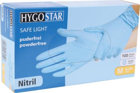 HYGONORM Nitril-Handschuh "SAFE LIGHT", M, blau, puderfrei