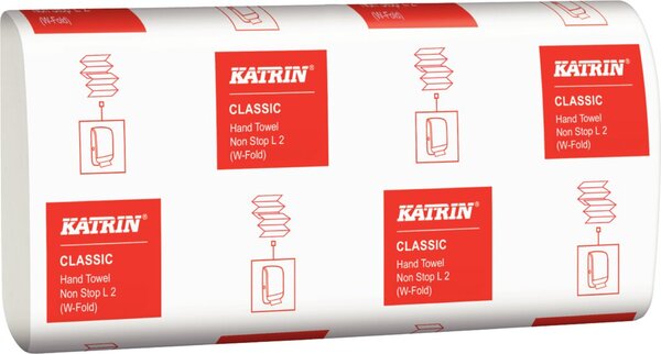 Falthandtuch Katrin Classic NonStop L2b, 3000 Bl., 2 lg. weiß 24x32cm