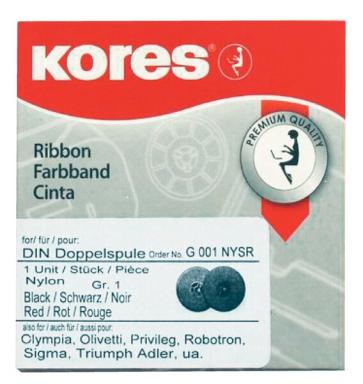 Farbband Gr. 1 schwarz/rot für DIN Doppelspule