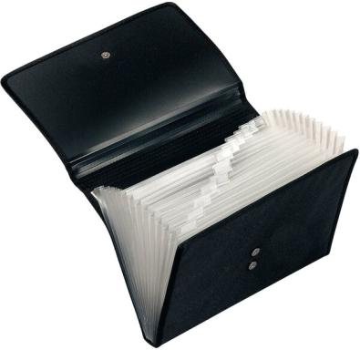 Fächermappe Office, DIN A4, schwarz 12 Fächer mit Taben, Magnetverschluß