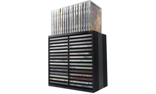 Fellowes CD-/DVD-Ablagebox Spring, schwarz, für 30 CDs (5328357)
