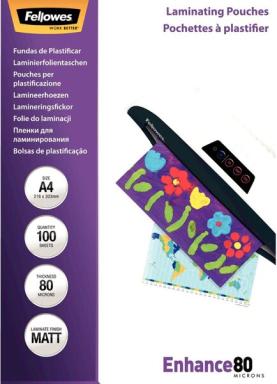 Fellowes Laminierfolie A4 80 mic matt - 100 Stück