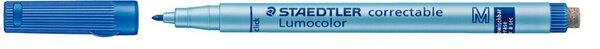 Folienstift Lumocolor correct M blau ca. 1,0mm, wasserlösliche Tinte
