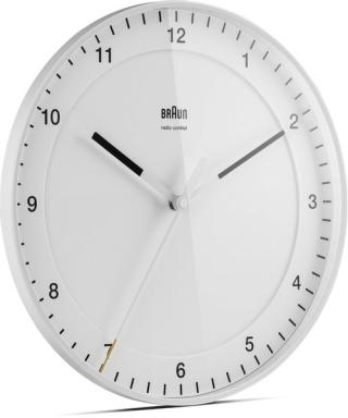 Funkwanduhr weiß, präzises Leisegangwerk, mattes Gehäuse