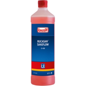G458 BUCASAN® SANIFLOW | 1 Liter<br>Sanitärunterhaltsreiniger auf Zitronensäurebasis G458 BUCASAN® SANIFLOW | 1 Liter<br>Sanitärunterhaltsreiniger auf Zitronensäurebasis