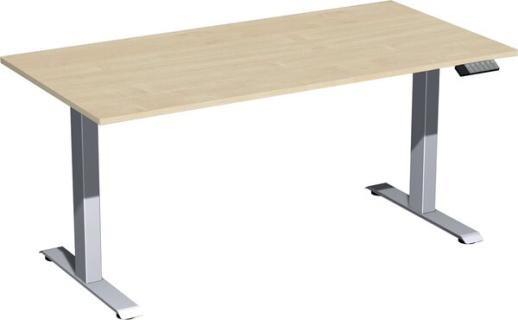 Elevate Basic Elektro-Hubtisch 1600x800x730-1230 ahorn/silber