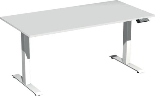 Elevate Basic Elektro-Hubtisch 1600x800x730-1230 lichtgrau/weiß