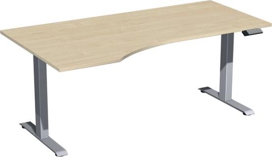 Elevate Basic Elektro-Hubtisch 1800x1000x730-1230 ahorn/silber